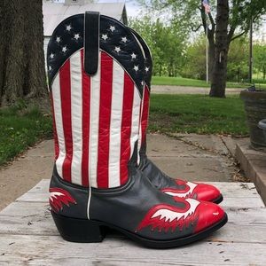 Vintage Old Gringo American Flag Boots 9 Patriotic